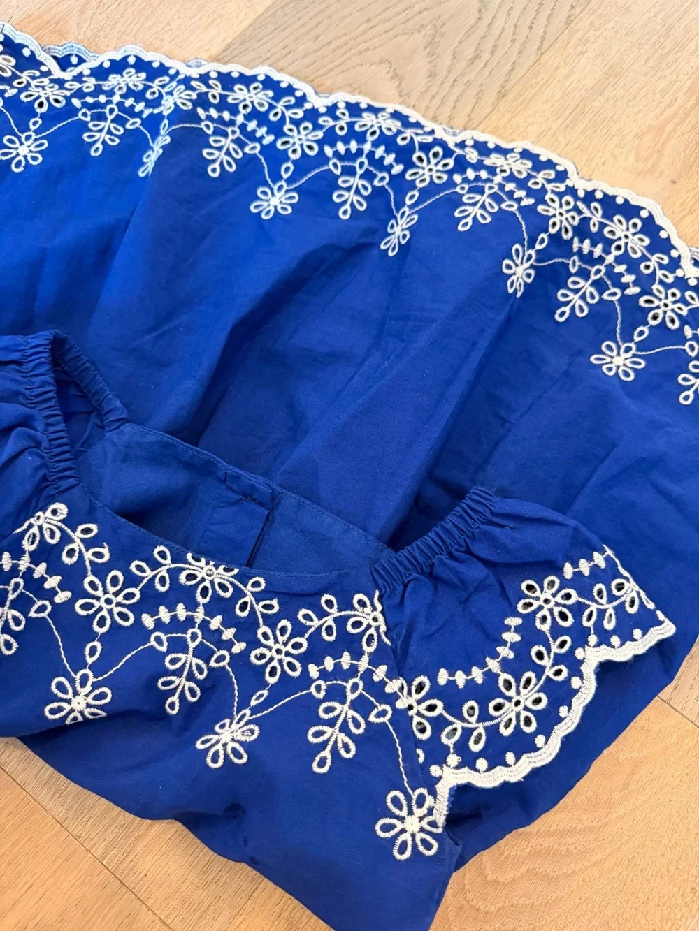 Gymboree Blue Eyelet Fit And Flare Cotton Embroidered Dress